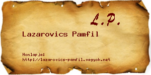 Lazarovics Pamfil névjegykártya